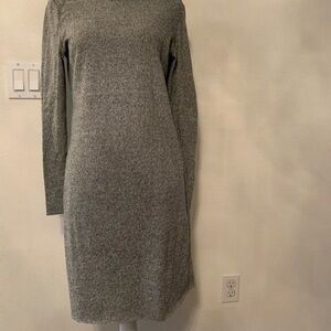 Gray Long Sleeve Knit Dress